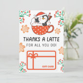 Noël Merci à un détenteur de carte cadeau Latte (Debout devant)