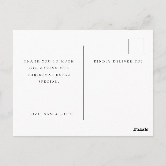 Noël merci carte postale photo (Dos)