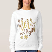Noël Merry Bright Gold Ladies Sweatshirt (Devant)