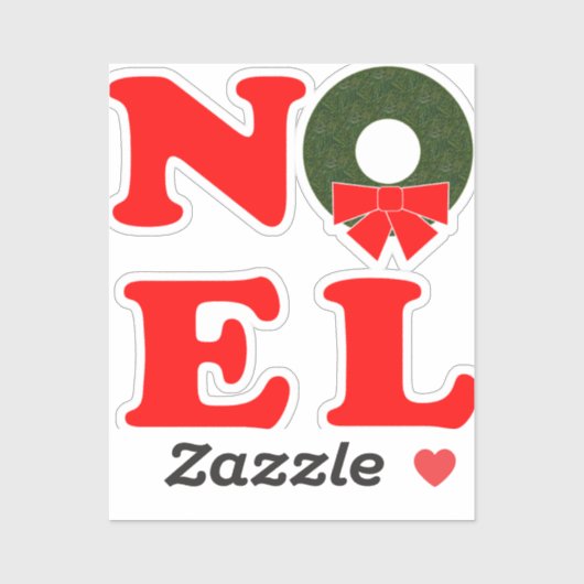 NOEL met krans Sticker (Vel)
