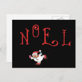 NOEL met Skating Snowman Feestdagenkaart (Voorkant / Achterkant)