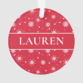Noël mignon Ajouter le nom Snowflakes Red (dos)