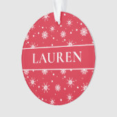 Noël mignon Ajouter le nom Snowflakes Red (devant)