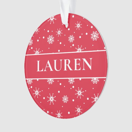 Noël mignon Ajouter le nom Snowflakes Red (devant)