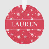 Noël mignon Ajouter le nom Snowflakes Red (devant)