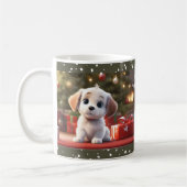 Noël mignon Amoureux des chiens chiot nom Mug (Gauche)