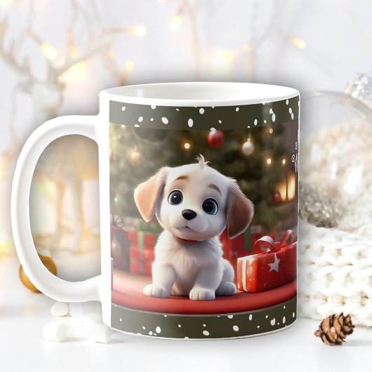 Noël mignon Amoureux des chiens chiot nom Mug
