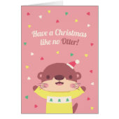 Noël mignon Comme Pas De Pun D'Otter Carte de voeu (Devant)