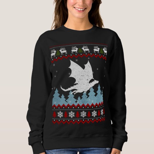 Noël mignon Dragon laide Sweat Noël (Devant)