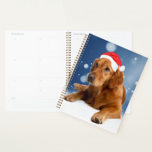 Noël Mignonne Golden Retriever Chien Santa Hat Nei (Devant avec enveloppe)