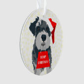 Noël Mini Schnauzer Chien Santa Hat Ornement (devant)
