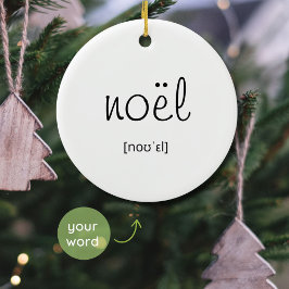 Noël Minimal White Christmas Tree Elegant Script Keramisch Ornament