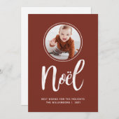 Noel minimalistische terracotta Schattigee Kinder Feestdagenkaart (Voorkant / Achterkant)