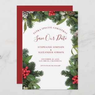 Noel Mistletoe Mariage Enregistrer La Carte Date