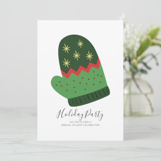 Noël Mitten Fête Invitation (Debout devant)