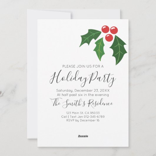 Noël Mitten Fête Invitation (Dos)