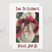 NOËL MITTEN SNOWMAN PARTI INVITATION (Devant / Derrière)