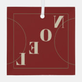 Noel Modern Klassieke kerstrode arch Bronze Lijn Glas Ornament (Achterkant)