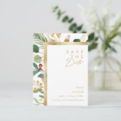 Noël Moderne | Carte Postale Save The Date Blanche (Debout devant)