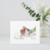 Noël moderne | Carte Vacances photos vertes (Debout devant)