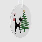 Noël Moderne du Milieu du Siècle 1950 Chat Atomiqu (devant)
