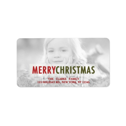 NOËL MODERNE | ÉTIQUETTE DE ADRESSE PHOTO DE VACAN (Devant)