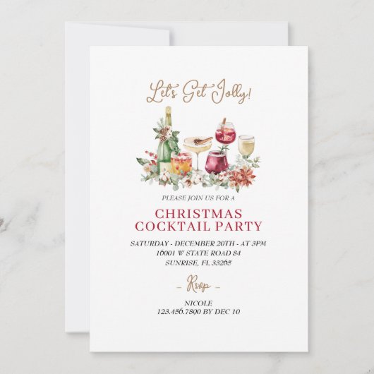 Noël Moderne Fête Invitation (Devant)