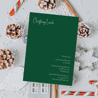 Noël moderne | Invitation à déjeuner vert