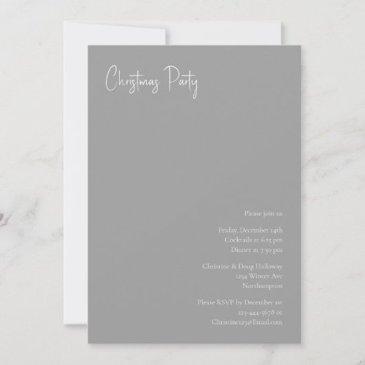 Noël moderne | Invitation à une fête d'argent (Devant)