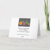 Noël moderne ornemente la carte - gris-foncé (Dos)