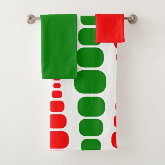 Noël Moderne Rectangles Serviettes de bain ensembl (En situation)