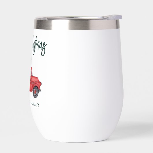 Noël moderne Rouge Truck Script Holiday (Gauche)