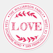 Noël Moderne Rustique Étiquette Adresse de Retour (Devant)