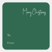 Noël moderne | Sticker Carré vert à de (Devant)