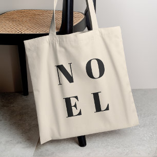 Noel Moderne Zwarte Trendy Stijlvolle Kerstmis Tote Bag