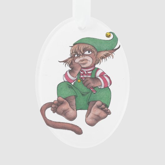 Noël Monkey Gnome Ornement (devant)