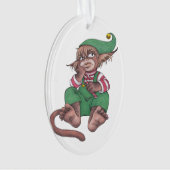Noël Monkey Gnome Ornement (devant)