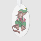 Noël Monkey Gnome Ornement (devant)