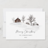 Noël Monochrome Carte photo paysage hiver (Dos)