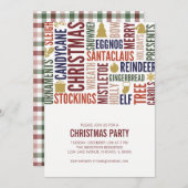 Noël Mots Fête Invitation (Devant / Derrière)
