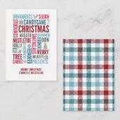 Noël Mots Noël Carte de note MIni (Devant / Derrière)