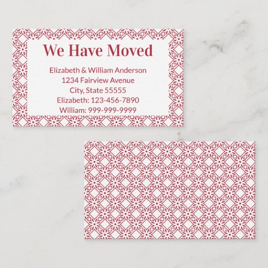 Noël Moving Faire-part rouge et blanc Motif (Devant / Derrière)