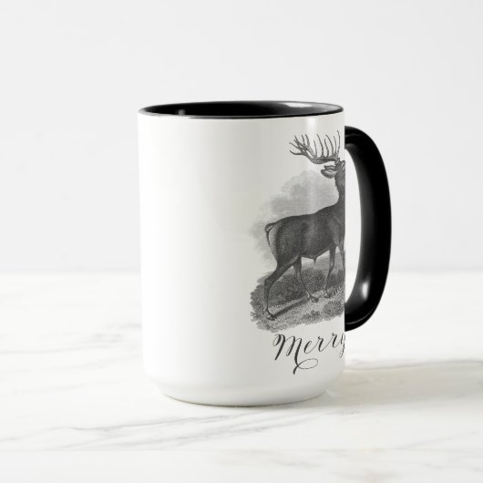 Noel mug with an beautiful antique deer etching. (Devant droit)