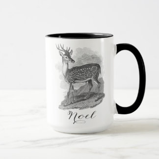Noel mug with an beautiful antique deer etching. mok
