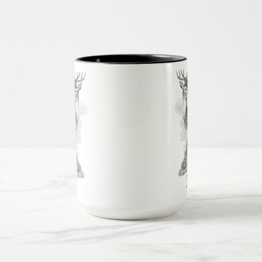 Noel mug with an beautiful antique deer etching. mok (Midden)