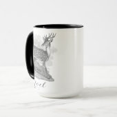 Noel mug with an beautiful antique deer etching. mok (Voorkant links)