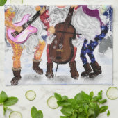 Noël Musical Gnomes Serviette de cuisine (Plié)