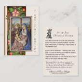 Noël Nativité Novena Jesus Marie Carte Sainte (Devant / Derrière)