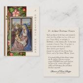 Noël Nativité Novena Jesus Marie Carte Sainte (Devant / Derrière)