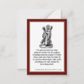 Noël Nativité St. Andrew Novena Carte de prière (Dos)